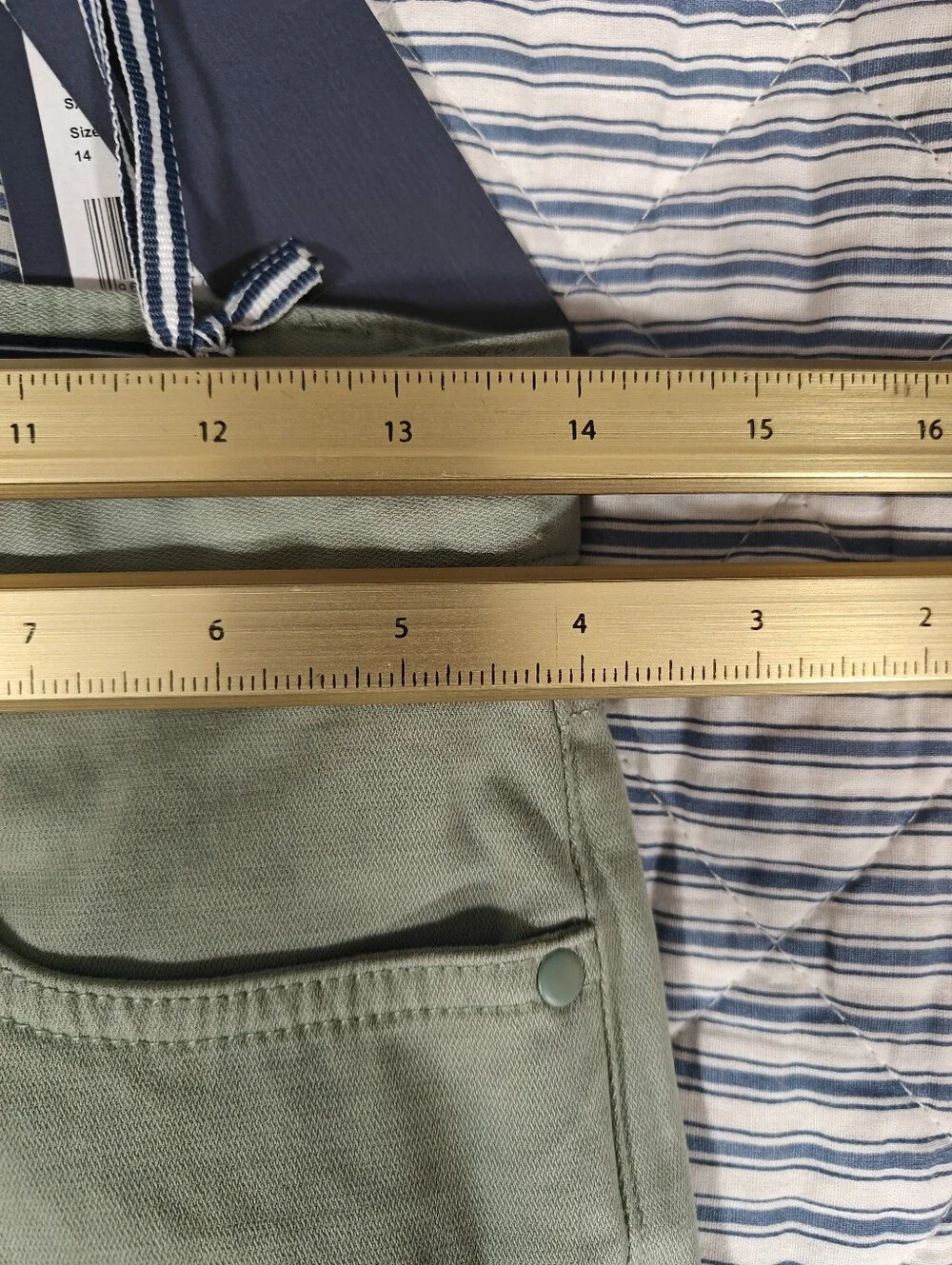 NWT Vineyard Vines Girls Size 14 Sage Green Leather Patch Casual Pants